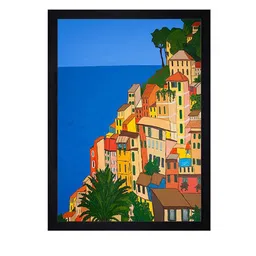 Gallery99 Multicoloured Sea View Landscape Texture Paper Framed Wall Art image 2