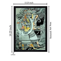 Gallery99 Grey & Black Hand Painted Tribal Art Texture Paper Framed Wall Art image 3