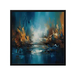 999Store Blue & Brown Canvas Abstract Wall Art image 1