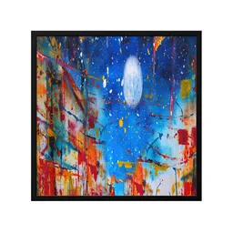 999Store Blue & White Canvas Abstract Wall Art image 1