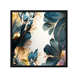999Store Black & Grey Canvas Floral And Botanical Painting Wall Art image 1