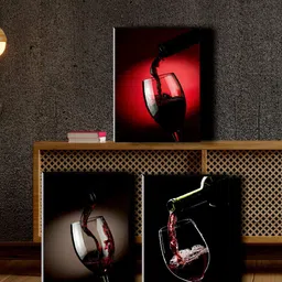 SAF Black & Red 3 Pieces Motivational Quotes Painting Wall Art image 1