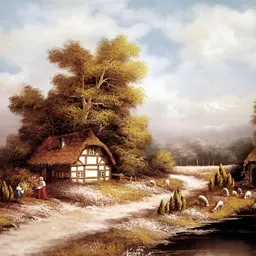 PnF Green & White Paper Floral and Botanical Paintings Wall Art image 1