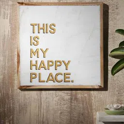 POSH-N-PLUSH White & Brown Printed Marble Wall Art image 1