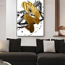 THE HANDMADE FLAIR Crystal Porcelain White & Brown Swirls Luxury Nordic Painting Wall Art image 1
