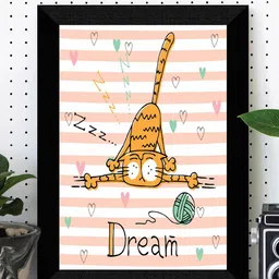 SAF Pink & White Printed Framed Wall Art image 1