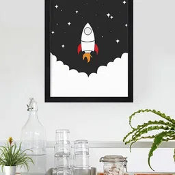 Gallery99 Black & White Solid Framed Wall Art image 1