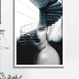 SAF Black & White Modern Art Canvas Painting Wall Art image 1