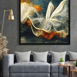 999Store Black & White Abstract Painted Framed Wall Art image 1