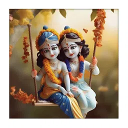 RANDOM Orange & Blue Religious Painting Wall Art image 1