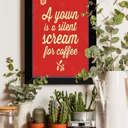 SAF Red & Yellow Painted Framed Wall Art image 1