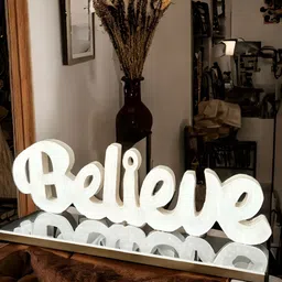 BS AMOR White Wooden Abstract Table Top Photographs image 1