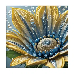 RANDOM Blue & Yellow Canvas Floral and Botanical Wall Art image 1