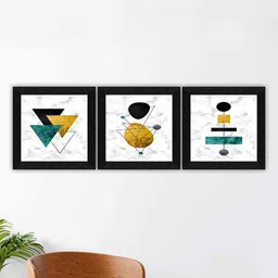 SAF Black & White 3 Pieces Abstract Painting Wall Arts image 1