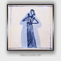 INDIAN CLASSIC ART White & Blue Indian Folk Wall Art-image-30