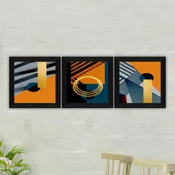 SAF Black 3 Pieces Printed Abstract Butterfly Wall Art-picture-42