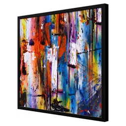 999Store Blue & Red Canvas Abstract Wall Art image 2