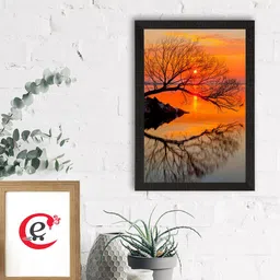 eCraftIndia Brown & Orange Satin Matt Texture UV Art Painting image 2