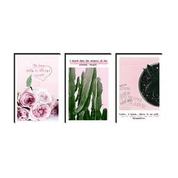 SAF Pink & White 3 Pieces Painting Waterproof Wall Art image 2