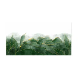 999Store White & Green Snow On A Tree Canvas Painting Wall Art image 2