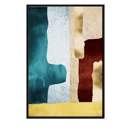 999Store Floating Beige & Blue Abstract Painting Wall Art image 2