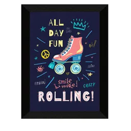 SAF Blue & Pink Rolling Painted Premium MDF Framed UV Textured Wall Art image 2