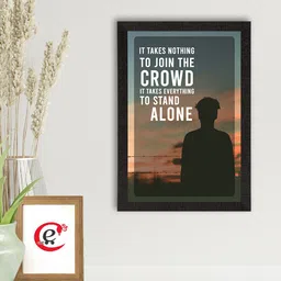 eCraftIndia Black Motivational Quote Satin Matt Texture UV Art Painting image 2