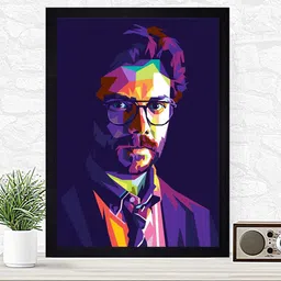 Gallery99 Purple & Black The Professor In Money Heist Printed Framed Wall Art image 2