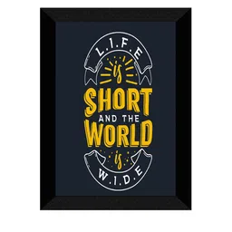 SAF Black & Yellow Motivational Painted UV Textured Framed Wall Art image 2