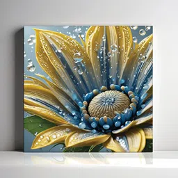 RANDOM Blue & Yellow Canvas Floral and Botanical Wall Art image 2