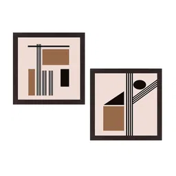 WENS Set Of 2 Brown Scandinavian Wall Art image 2