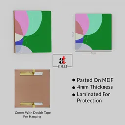 Art Street Green & Pink 9 Pieces Abstract Wall Art image 3