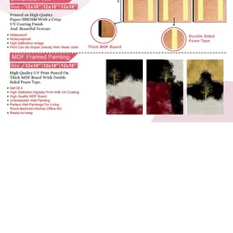 SAF Black & White 3 Pieces Abstract Painting Waterproof Wall Art image 3