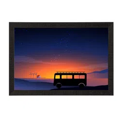 eCraftIndia Multicolored Beautiful Sunset Landscape Satin Matt Texture UV Art Painting image 3