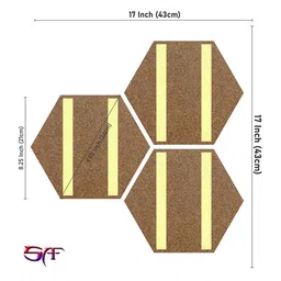 SAF Red 3 Pieces Motivational Quotes Hexagon UV Textured Self adhesive Wall Art image 3