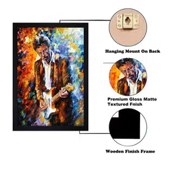 Gallery99 Blue & Red Eric Clapton Texture Paper Framed Wall Art image 3