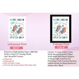 SAF White & Blue Printed Framed Wall Art image 3