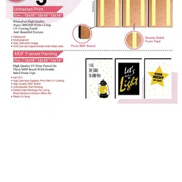 SAF White & Black 3 Pieces Motivational Quotes Painting Waterproof Wall Arts image 3