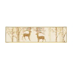 Art Street White & Gold Auspicious Golden Dear Canvas Wall Art image 3