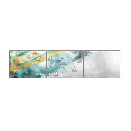 SAF Grey & Blue 3 Pieces Modern Art Abstract Painting Wall Arts image 3