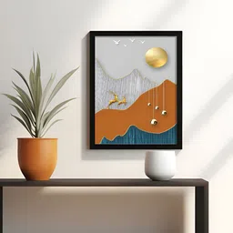 RANDOM White & Blue Abstract Painting Wall Art image 3