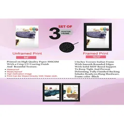 SAF White & Blue 3 Pieces Nature Art Framed Wall Art image 3