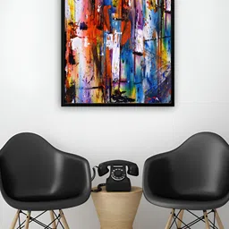 999Store Blue & Red Canvas Abstract Wall Art image 4