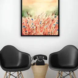 999Store Peach & Green Canvas Floral And Botanical Painting Wall Art image 4