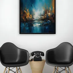 999Store Blue & Brown Canvas Abstract Wall Art image 4