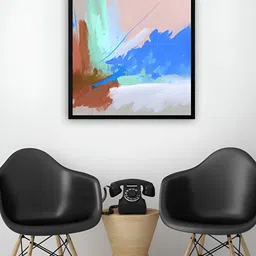 999Store Blue & Pink Canvas Abstract Wall Painting image 4