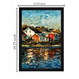 Gallery99 Blue & Brown Abstract Original Oil Textured Framed Wall Art image 4