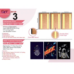 SAF Grey & Orange 3-Pieces Motivational Quotes Printed Framed Wall Art image 4