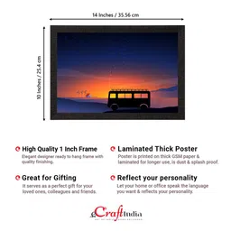 eCraftIndia Multicolored Beautiful Sunset Landscape Satin Matt Texture UV Art Painting image 4