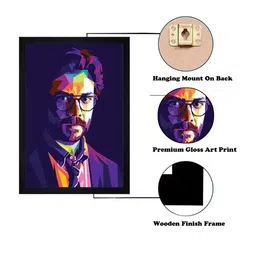 Gallery99 Purple & Black The Professor In Money Heist Printed Framed Wall Art image 4